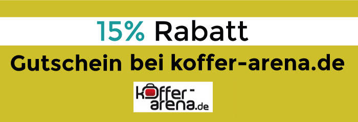 15% Rabatt mit Koffer Arena Gutschein mit Newsletter
